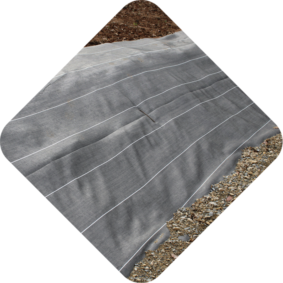 Tätigkeitsbereich Geotextil, Textilplane auf Schotter